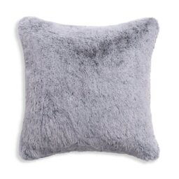 Habitat Faux Fur Tipped Cushion - Charcoal - 43x43cm