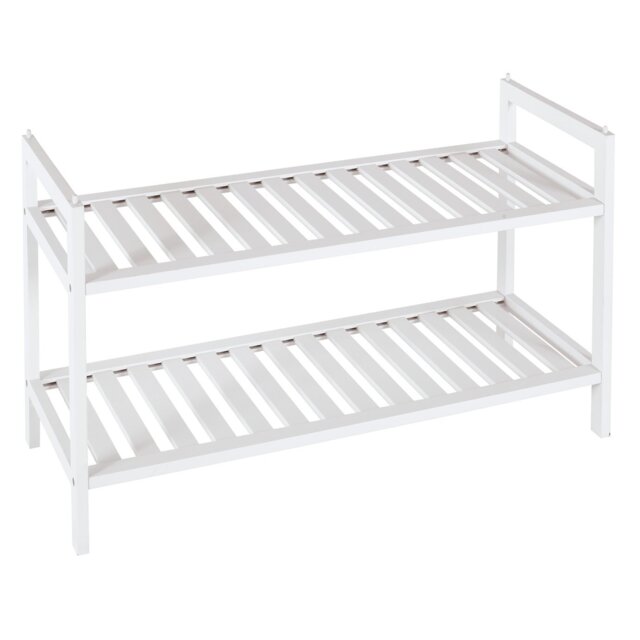 Habitat Kitt Bamboo 2 Shelf Shoe Rack - White