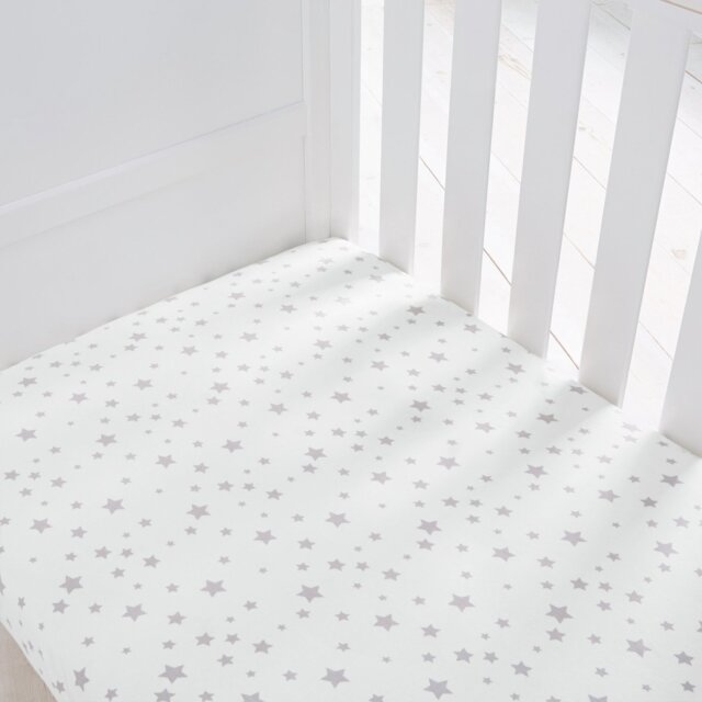 Silentnight Safe Nights Nursery 2Pack Grey Fitted Sheets-Cot