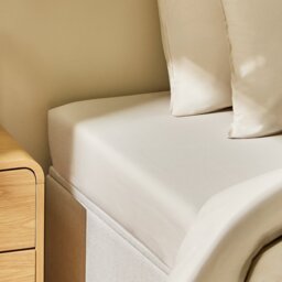 Habitat Washed Cotton Plain Stone Fitted Sheet - Single