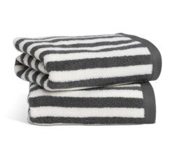 Habitat Grey Stripe 2 Pack Hand Towel
