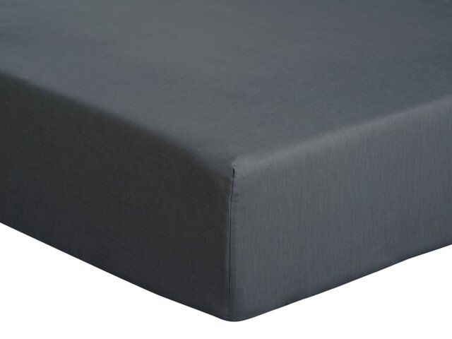 Habitat Cotton Rich 180TC Plain Charcoal Fitted Sheet-Single