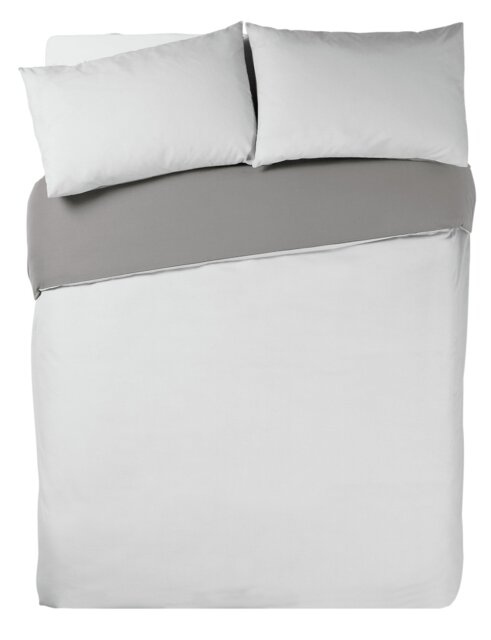 Habitat Easycare Two Tone Grey & White Bedding Set -Kingsize