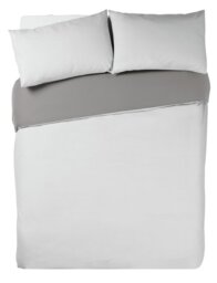 Habitat Easycare Two Tone Grey & White Bedding Set -Kingsize