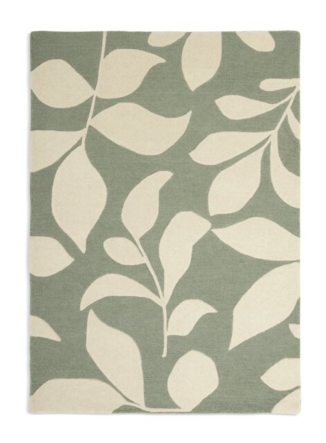 Habitat Verdant Leaf Green Wool Rug - 120x170cm