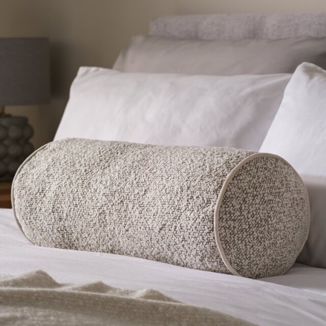 Habitat Boucle Bolster Cushion - Ivory - 50x20cm