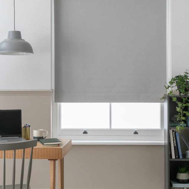 Habitat Herringbone Blackout Grey Roller Blind - 180cm