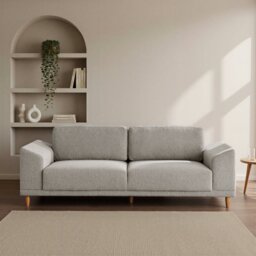 Habitat Draper Boucle 3 Seater Sofa - Natural