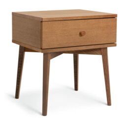 Habitat Kirk Oak 1 Drawer Bedside Table - Natural