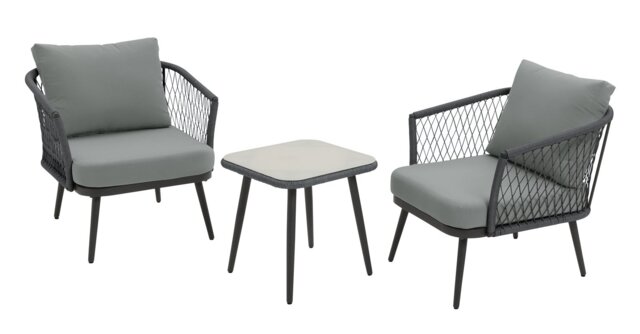 Habitat 2 Seater Rattan Effect Garden Bistro Set - Grey