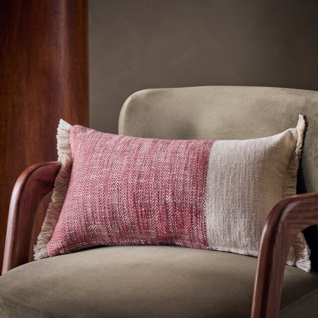Habitat Woven Herringbone Fringe Cushion - 30x50cm