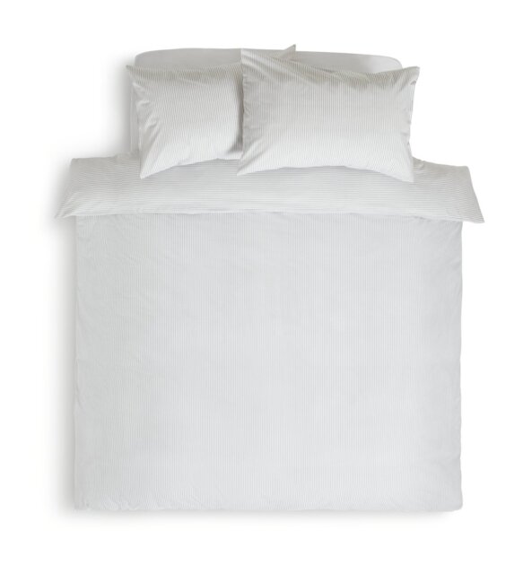 Habitat Stripe White & Grey Bedding Set - Single
