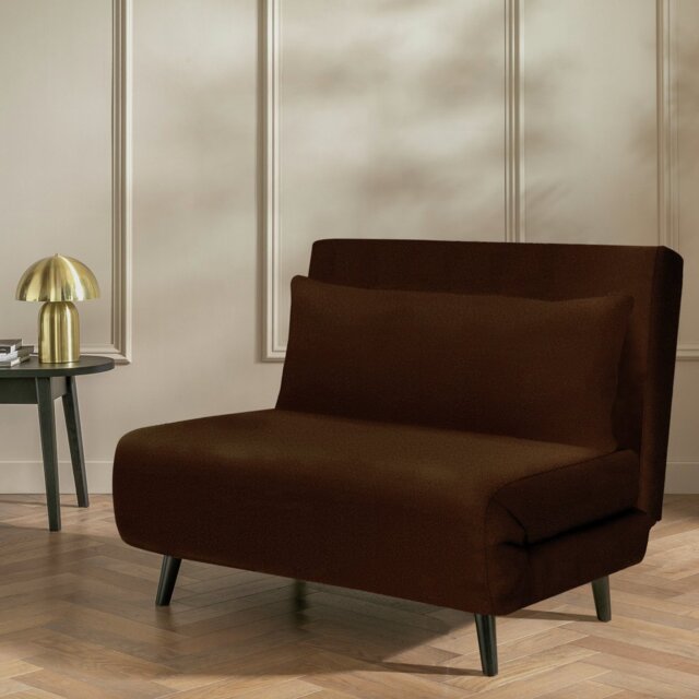 Habitat Roma Small Double Velvet Chairbed - Chocolate