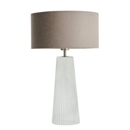 Habitat Le Marais XL Ribbed Glass Table Lamp Base Only-Clear