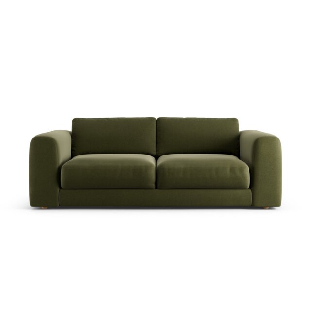 Habitat Ayr Large Velvet 3 Seater Sofa - Moss Green