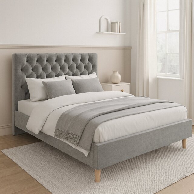 Millbrook Chester Double Fabric Bed Frame - Grey