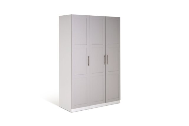Habitat Munich Panelled 3 Door Wardrobe - Grey