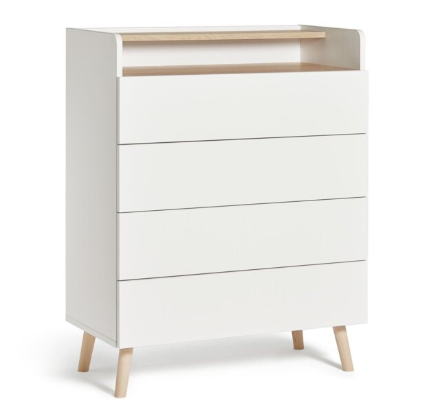 Habitat Skandi 4 Drawer Chest with Shelf - White Two Tone
