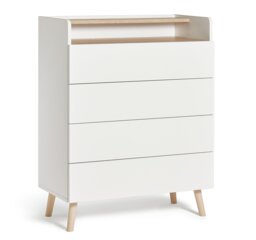 Habitat Skandi 4 Drawer Chest with Shelf - White Two Tone