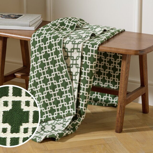 Habitat Chain Geo Throw - Green - 150x125cm