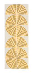 Habitat Global Swirl Yellow Cotton Flatweave Runner-75x200cm