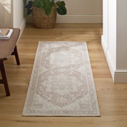 Habitat Vintage Effect Neutral Flatweave Runner - 66x200cm