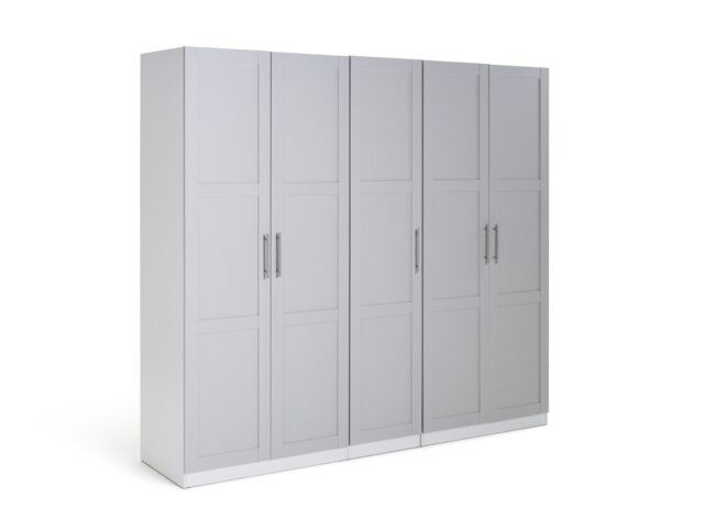 Habitat Munich Panelled 5 Door Wardrobe - Grey