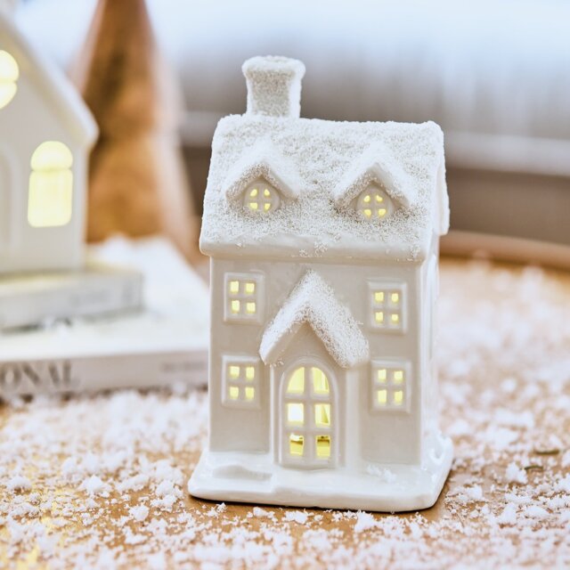Habitat Light Up Winter Cottage Christmas Table Decoration
