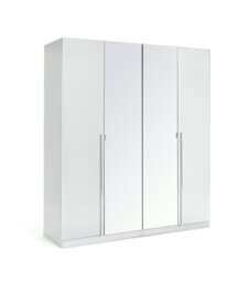 Habitat Munich 4 Door 2 Mirror Wardrobe - White