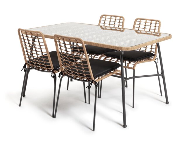 Habitat 4 Seater Bamboo Patio Set
