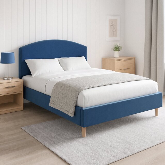 Millbrook Archer Kingsize Fabric Bed Frame - Blue