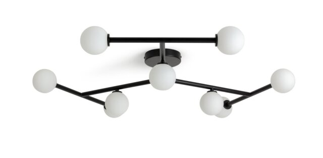 Habitat Alonso 9 Light Flush to Ceiling Light -Black & White