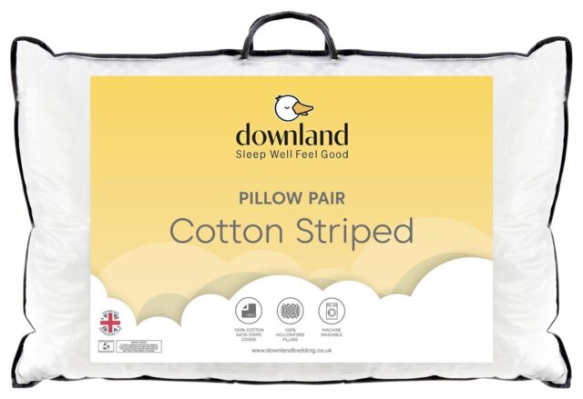 Downland Jacquard Cotton Striped Firm Pillow - 2 pack