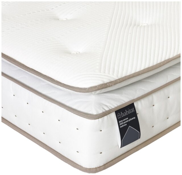 Habitat Aleta Natural 2000 Pkt Pillowtop Mattress - Kingsize