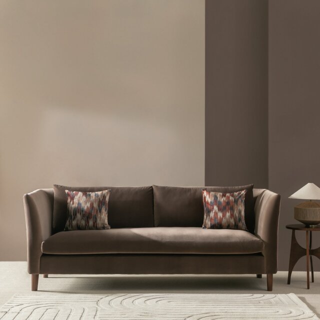 Habitat Hawley Velvet 3 Seater Sofa - Brown