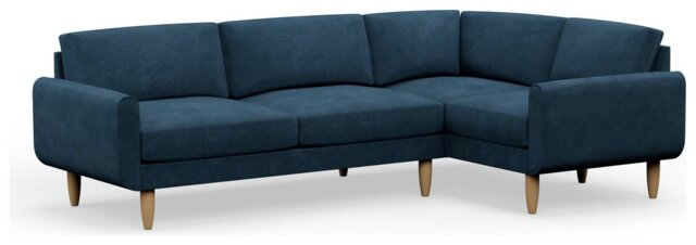 Hutch Slim Reversible Round Arm 5 Seater Sofa - Ink Blue