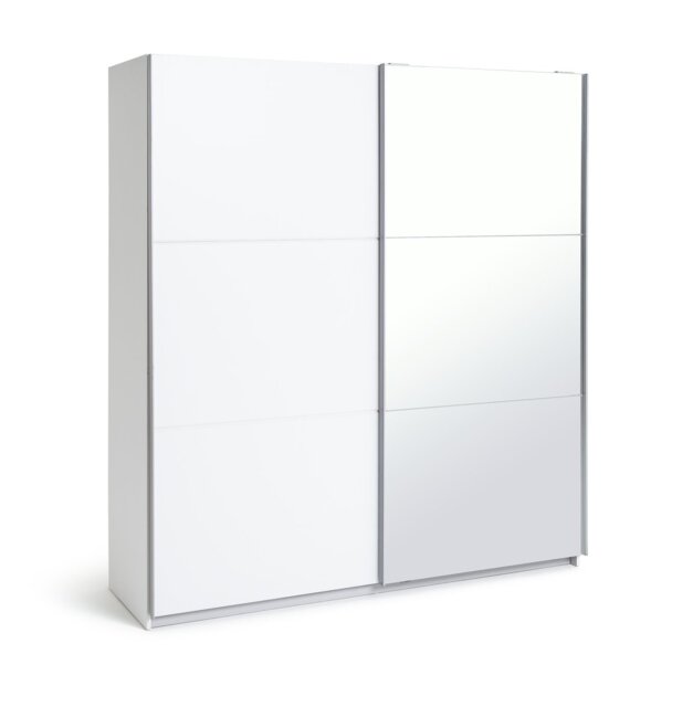 Habitat Holsted Half Mirror 180cm Sliding Wardrobe - White