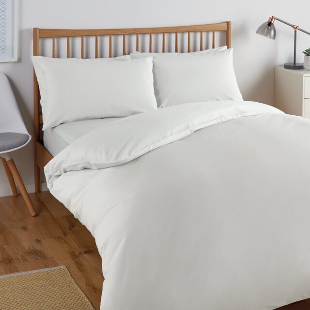 Habitat Cool Cotton Lyocell White Bedding Set - Superking