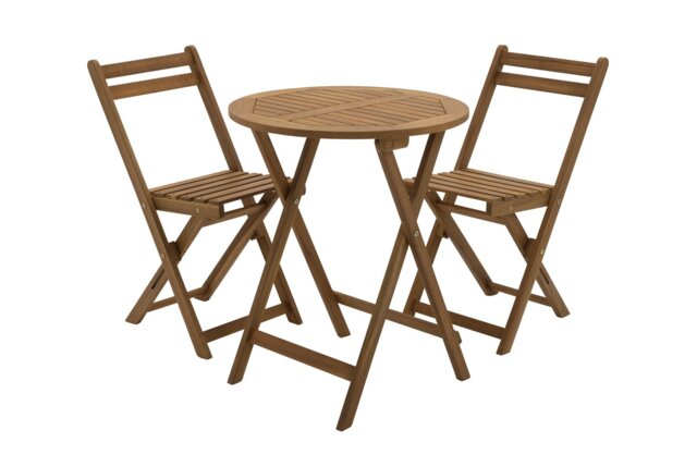 Habitat 2 Seater Folding Wooden Garden Bistro Set - Brown
