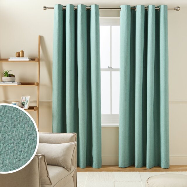 Habitat Blackout Eyelet Curtains - Light Teal Green - 168x229cm