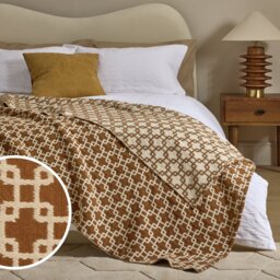 Habitat Chain Geo Woven Throw - Brown - 125x150cm