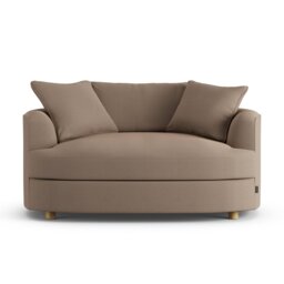 Habitat Sacha Fabric Cuddle Chair - Biscuit - Ash Leg