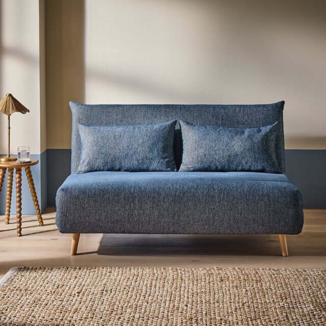 Habitat Pillow Fabric Double Chair Bed - Blue