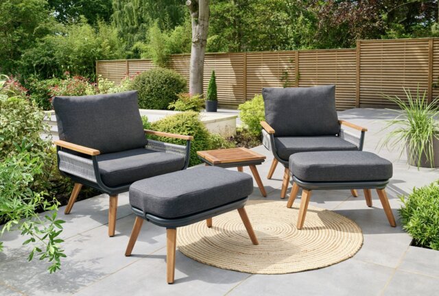 Norfolk Leisure Kimoro 2 Seater Garden Bistro Set - Grey