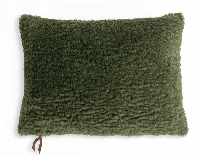 Habitat Shearling Cushion - Moss Green - 55x40cm