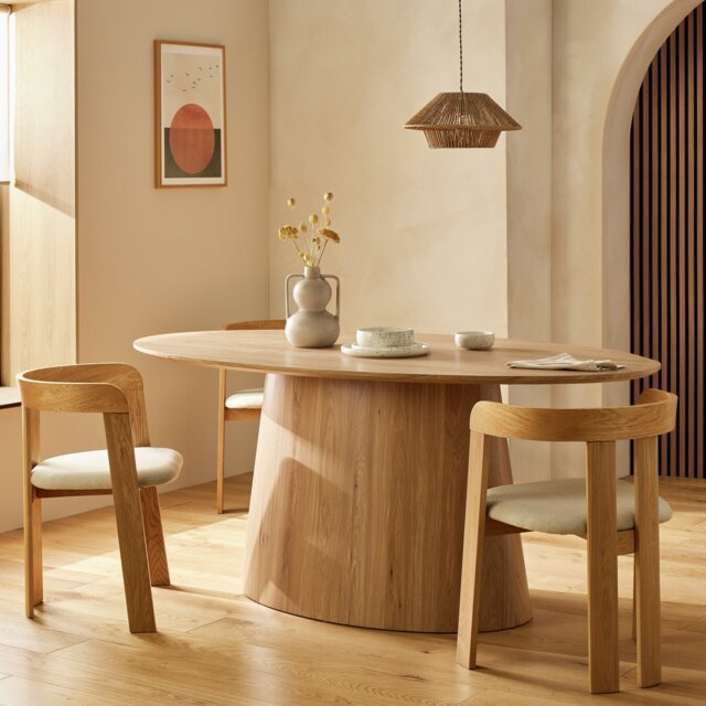 Habitat Pierce Oval 8 Seater Dining Table - Natural Wood Effect