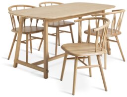 Habitat x Morris & Co. Natural Dining Table &4 Natural Chair