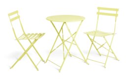 Habitat Eve 2 Seater Folding Metal Garden Bistro Set- Yellow