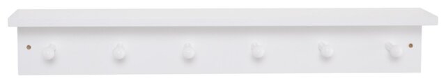 Great Little Trading Company Peg Rail Shelf with Hooks-White