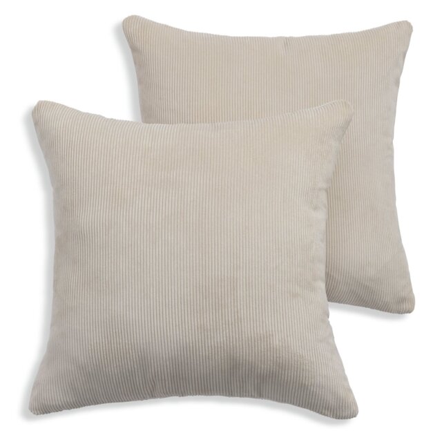 Habitat Cord Cushion Cover - 2 Pack - Oatmeal - 43x43cm